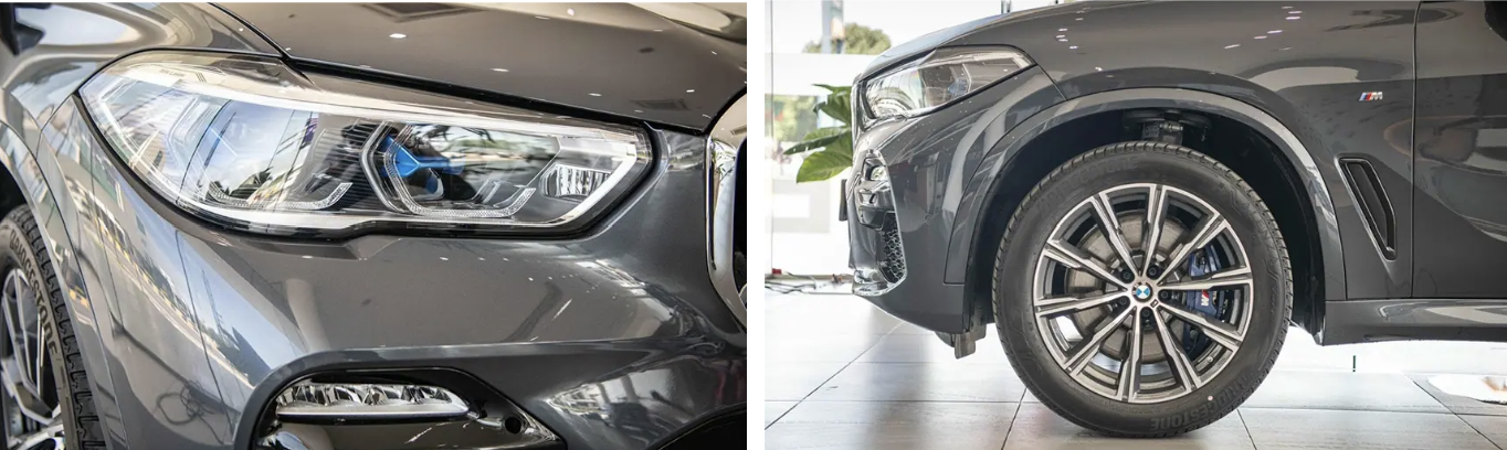 đèn trước và mâm xe BMW X5 2023